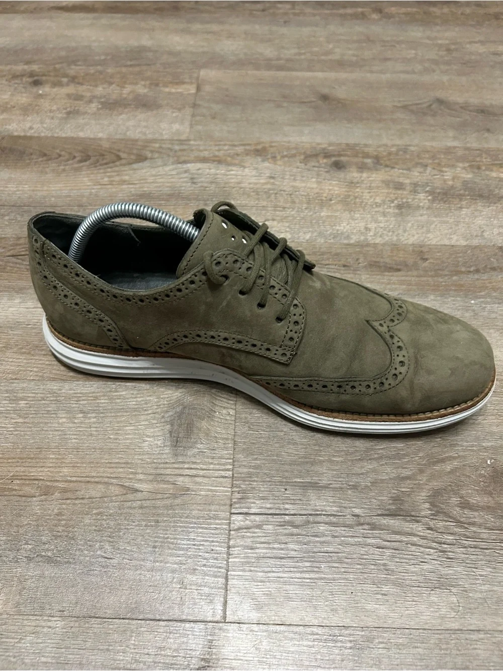 Cole Haan Lunargrand Men's  Size 11 M Olive Green Suede Wingtip Oxford Shoes